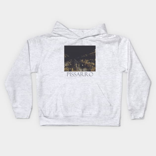 The Boulevard Montmartre at Night (1897) by Camille Pissarro Kids Hoodie by Naves